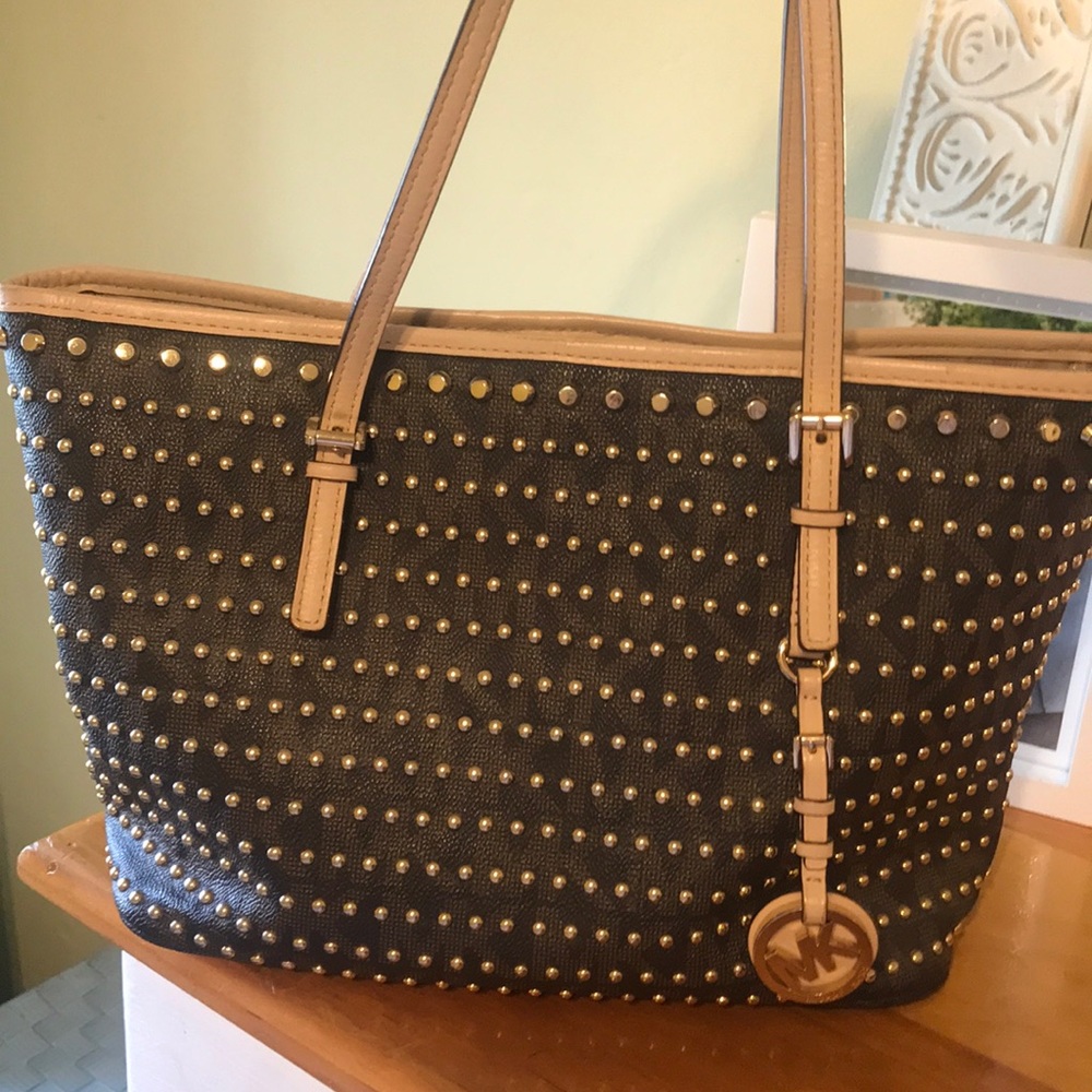 Brown and Gold Michael Khors Bag